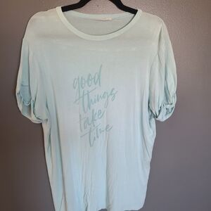 Women's Light Blue Graphic Top